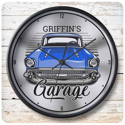 Personalisiert NAME Retro Hardtop Klassische Autog Große Wanduhr