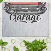 Personalisiert NAME Retro Red Classic Autogarage Geschirrtuch (Gefaltet)