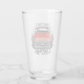 Personalisiert NAME Retro Red Classic Autogarage Glas (Rückseite)