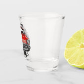 Personalisiert NAME Retro Red Classic Autogarage Schnapsglas (Rechts)