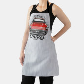 Personalisiert NAME Retro Red Classic Autogarage Schürze (InSitu)
