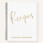 Personalisiert Name Rezept Journal in Weiß Notizblock (Vorderseite)