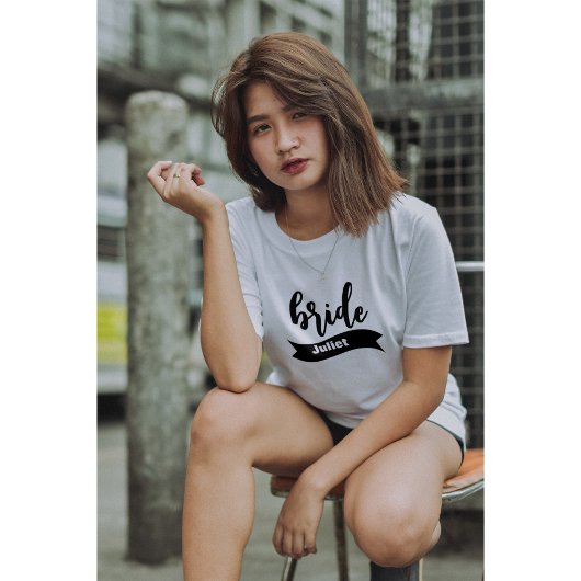 Personalisiert Name Ribbon Moderne Skriptbrille T-Shirt