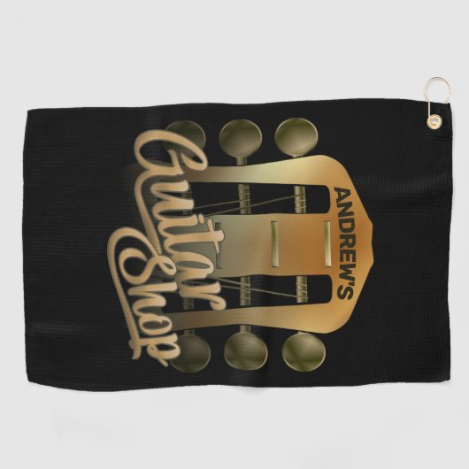 Personalisiert NAME Rock Music Gitarre Shop Musike Golfhandtuch (Horizontal)