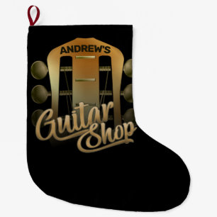 Personalisiert NAME Rock Music Gitarre Shop Musike Großer Weihnachtsstrumpf
