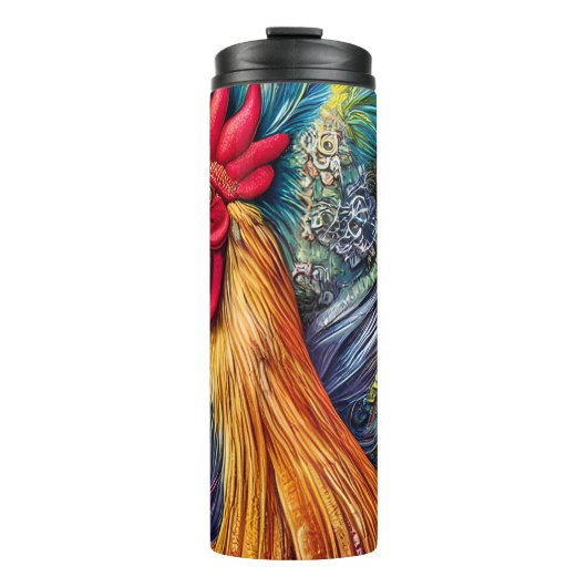 Personalisiert Name Rooster Splendor Thermosbecher (Vorderseite)