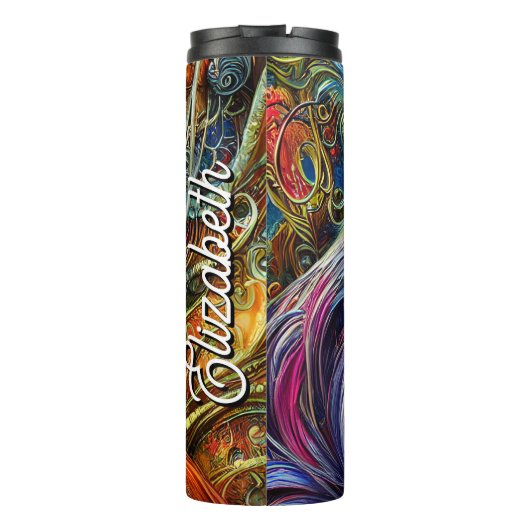 Personalisiert Name Rooster Splendor Thermosbecher (Rückseite)