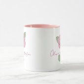 Personalisiert Name Rose Blume Wasserfarben Minima Tasse (Zentrum)