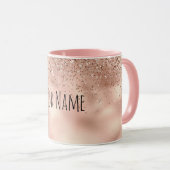 Personalisiert Name Rose Gold Glitzer Mermaid Tasse (VorderseiteRechts)