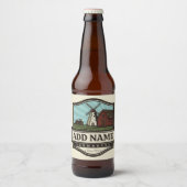 Personalisiert NAME Rustikales Bauernhaus Alte Win Bierflaschenetikett (Vorderseite)