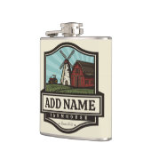 Personalisiert NAME Rustikales Bauernhaus Alte Win Flachmann (Links)