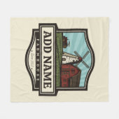 Personalisiert NAME Rustikales Bauernhaus Alte Win Fleecedecke (Vorderseite (Horizontal))