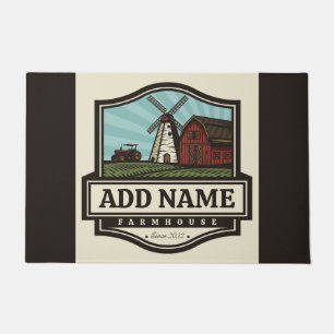 Personalisiert NAME Rustikales Bauernhaus Alte Win Fußmatte