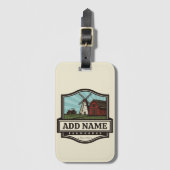 Personalisiert NAME Rustikales Bauernhaus Alte Win Gepäckanhänger (Vorderseite Vertikal)