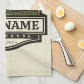 Personalisiert NAME Rustikales Bauernhaus Alte Win Geschirrtuch (Viertel Falte)