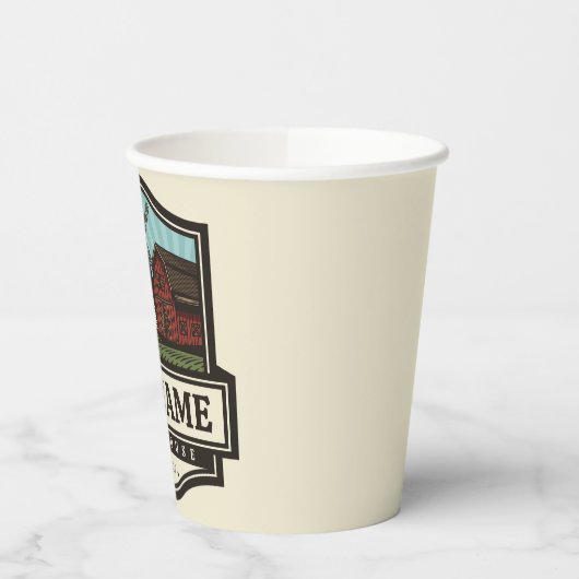 Personalisiert NAME Rustikales Bauernhaus Alte Win Pappbecher (Links)