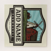 Personalisiert NAME Rustikales Bauernhaus Alte Win Puzzle (Horizontal)