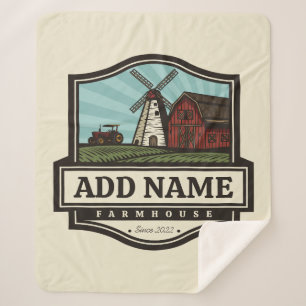 Personalisiert NAME Rustikales Bauernhaus Alte Win Sherpadecke