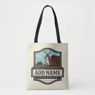 Personalisiert NAME Rustikales Bauernhaus Alte Win Tasche