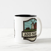 Personalisiert NAME Rustikales Bauernhaus Alte Win Zweifarbige Tasse (VorderseiteRechts)