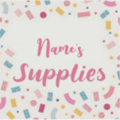 Personalisiert "[Name]'s Supplies" Aufkleber (Vorderseite)