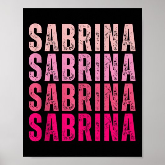 Personalisiert Name Sabrina I Liebe Sabrina Vintag Poster (Vorne)
