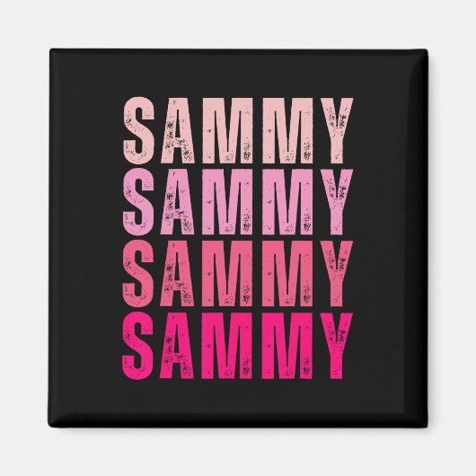 Personalisiert Name Sammy I Liebe Sammy Vintag Magnet (Vorne)