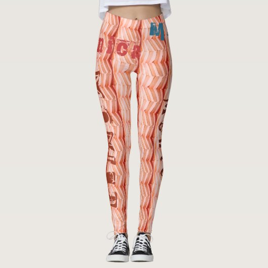 Personalisiert Name Sangria Asbestos Leggings (Vorderseite)