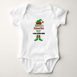 Personalisiert Name Santa's Lieblings-Elf-T - Shir Baby Strampler