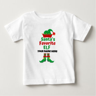 Personalisiert Name Santa's Lieblings-Elf-T - Shir Baby T-shirt