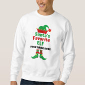 Personalisiert Name Santa's Lieblings-Elf-T - Shir Sweatshirt (Vorderseite)