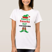Personalisiert Name Santa's Lieblings-Elf-T - Shir T-Shirt (Vorderseite)