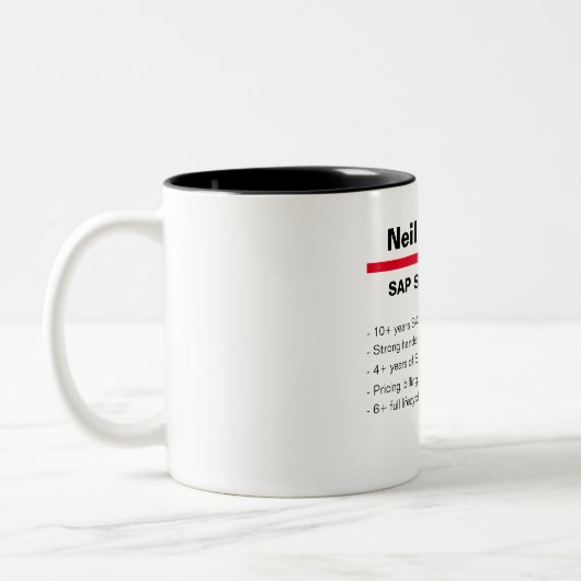 Personalisiert Name SAP Consultant Definition Zweifarbige Tasse (Links)