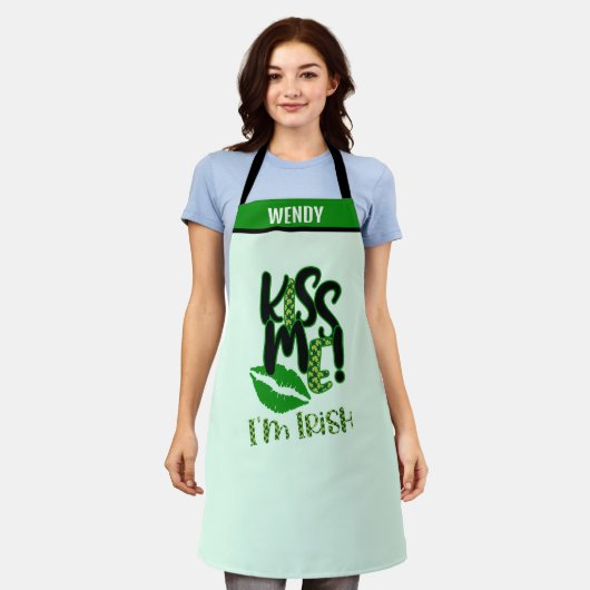 Personalisiert Name Schürze, Funny Kiss Me Ich bin Schürze (Getragen)