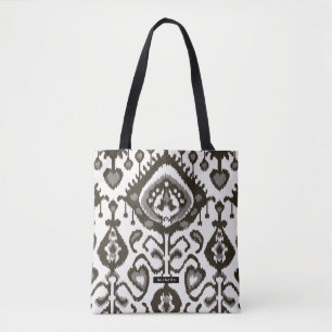 Personalisiert Name schwarz Ikat Pattern Bridesmai Tasche