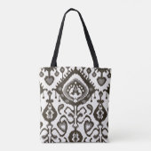 Personalisiert Name schwarz Ikat Pattern Bridesmai Tasche (Rückseite)