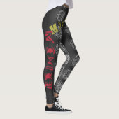 Personalisiert Name schwarze Leggings (Rechts)