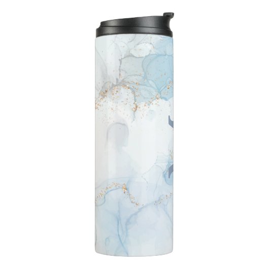 Personalisiert-Name-Script-Monogramm Thermosbecher (Nach links gedreht)