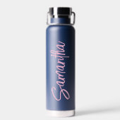 Personalisiert Name Script Typografy Simple Trinkflasche (Rückseite)