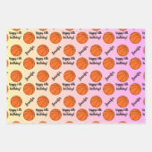 Personalisiert Name Sentiment Sport Thema Basketba Geschenkpapier Set (Vorderseite)