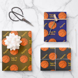 Personalisiert Name Sentiment Sport Thema Basketba Geschenkpapier Set