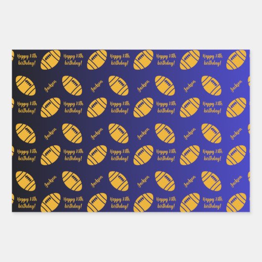 Personalisiert Name Sentiment Sport Thema Rugby Geschenkpapier Set (Vorderseite 2)