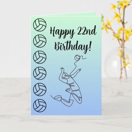 Personalisiert Name Sentiment Sport Thema Volleyba Karte (Gelbe Blume)