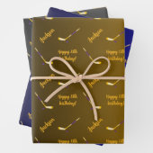 Personalisiert Name Sentiment Sport Theme Hockey Geschenkpapier Set (Beispiel)