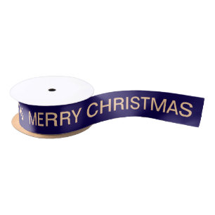 Personalisiert Name Simple Frohe Weihnachten dunke Satinband