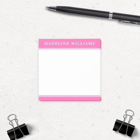 Personalisiert Name Square Hot Pink Post Notizen