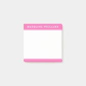 Personalisiert Name Square Hot Pink Post Notizen (Vorderseite)