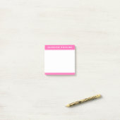 Personalisiert Name Square Hot Pink Post Notizen (Auf Schreibtisch)