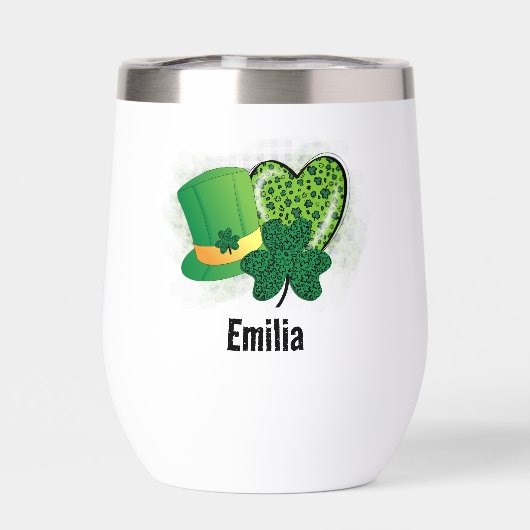 Personalisiert Name St Patricks Day Kleeblatt Clov (Rückseite)