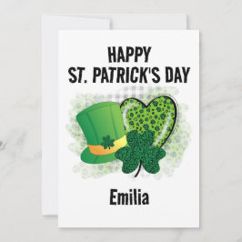 Personalisiert Name St Patricks Day Kleeblatt Clov Feiertagskarte